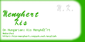 menyhert kis business card